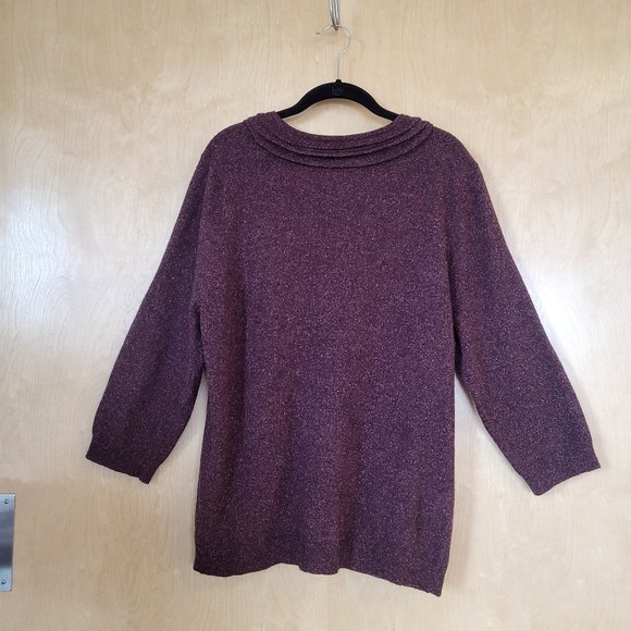 J. Jill Wool Blend Cardigan Sweater Mauve/ Plum Size X-Large - Picture 4 of 12